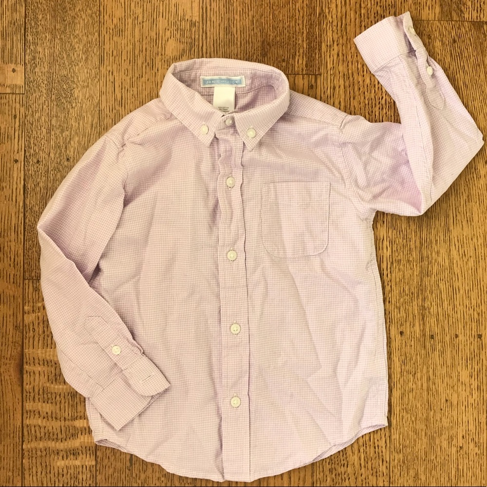 Janie & Jack 2T Lavender Plaid Button-Down GUC